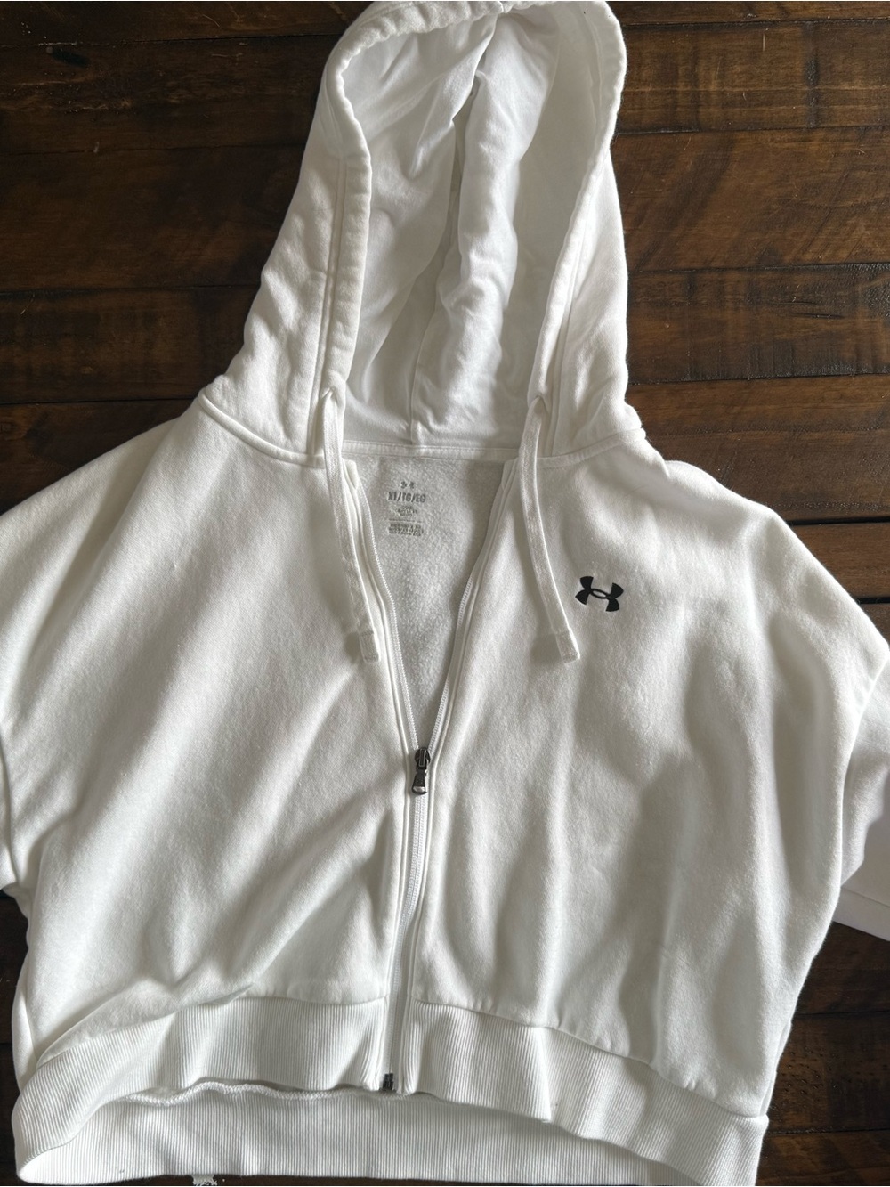 Under Armour White Kids Full-Zip Hooded Sweatshirt